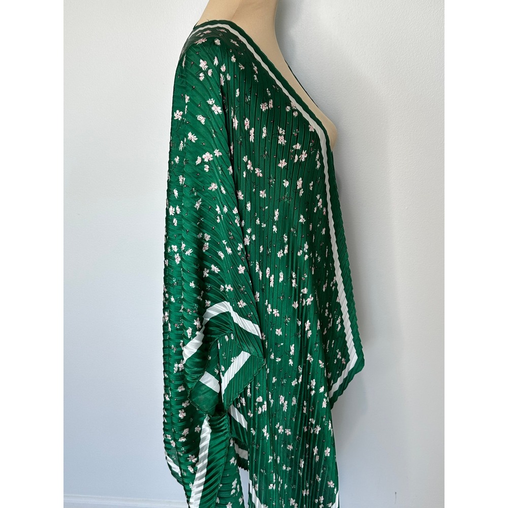 Banana Republic Green Floral Pleated Kimono Wrap Cardigan One Size Cottagecore - Picture 7 of 8